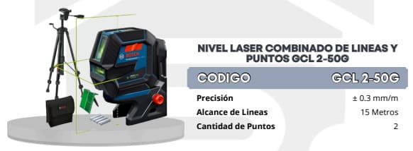 Nivel laser combinado gcl 2-50g+rm 10 bosch 0601066m01
