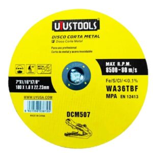 Disco corte metal 7" x 1/16" x 7/8" uyustools dcm507