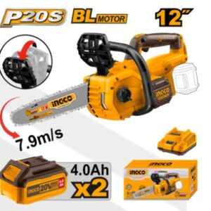Motosierra A Bateria 40v P20s 12" Con 2 Bat 4 Ah + Cargador Ingco