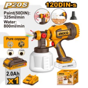 Pistola Para Pintar A Bateria P20s 20v + Bateria + Cargador + Accesorios
