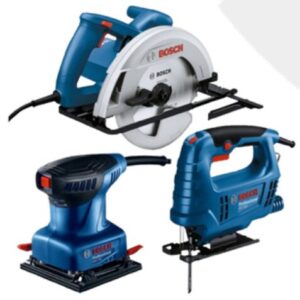 Sierra Circular 7 1/4" 1300w + Caladora 500w + Lijadora 220w Bosch